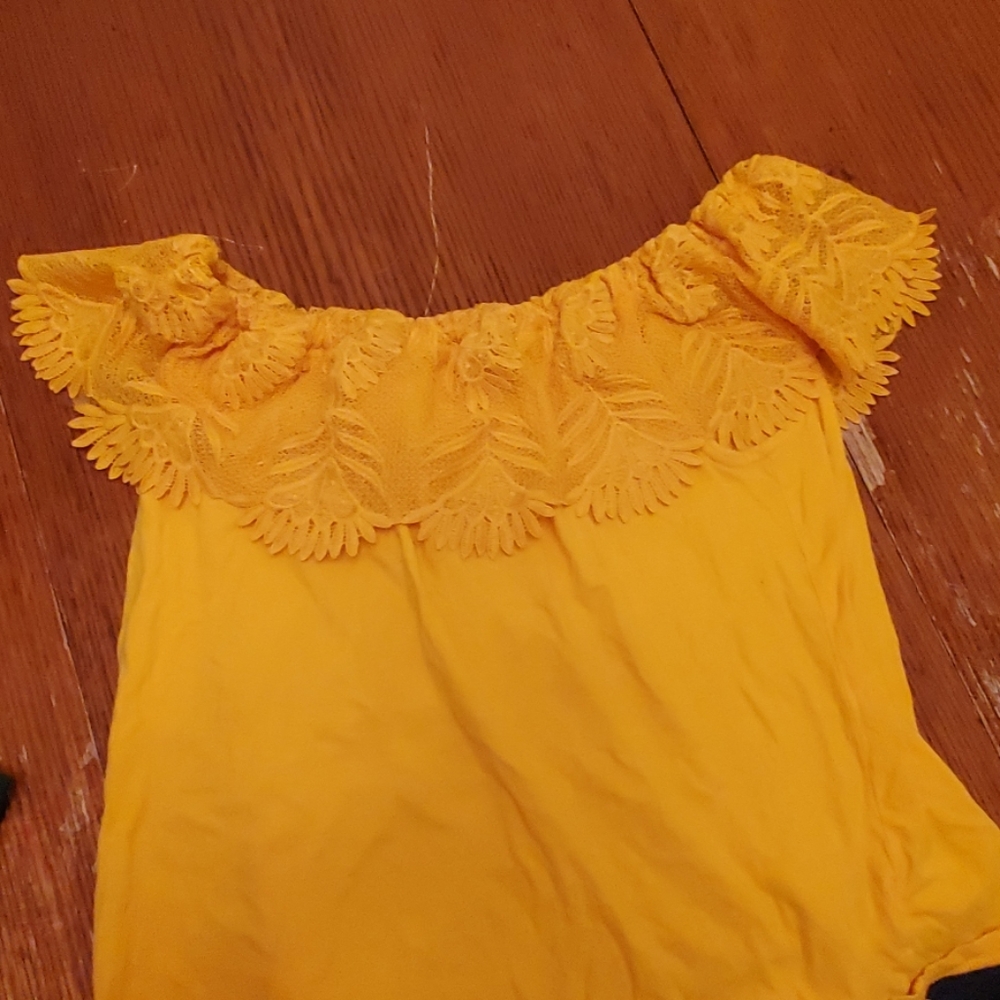 Yellow off the shoulder top